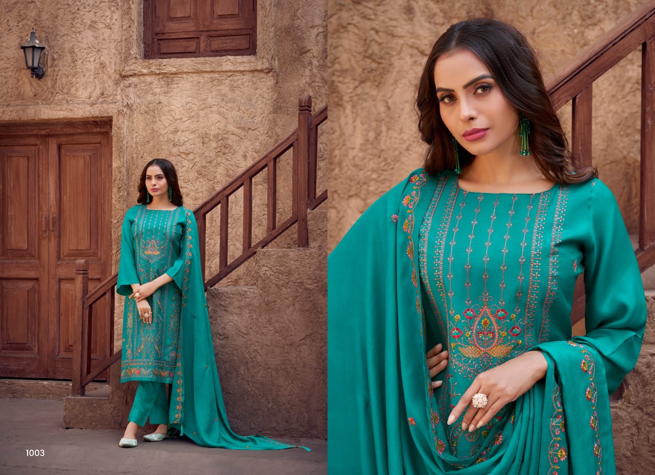 Kainat By Saffron Viscose Embroidery Salwar Kameez Suppliers In India